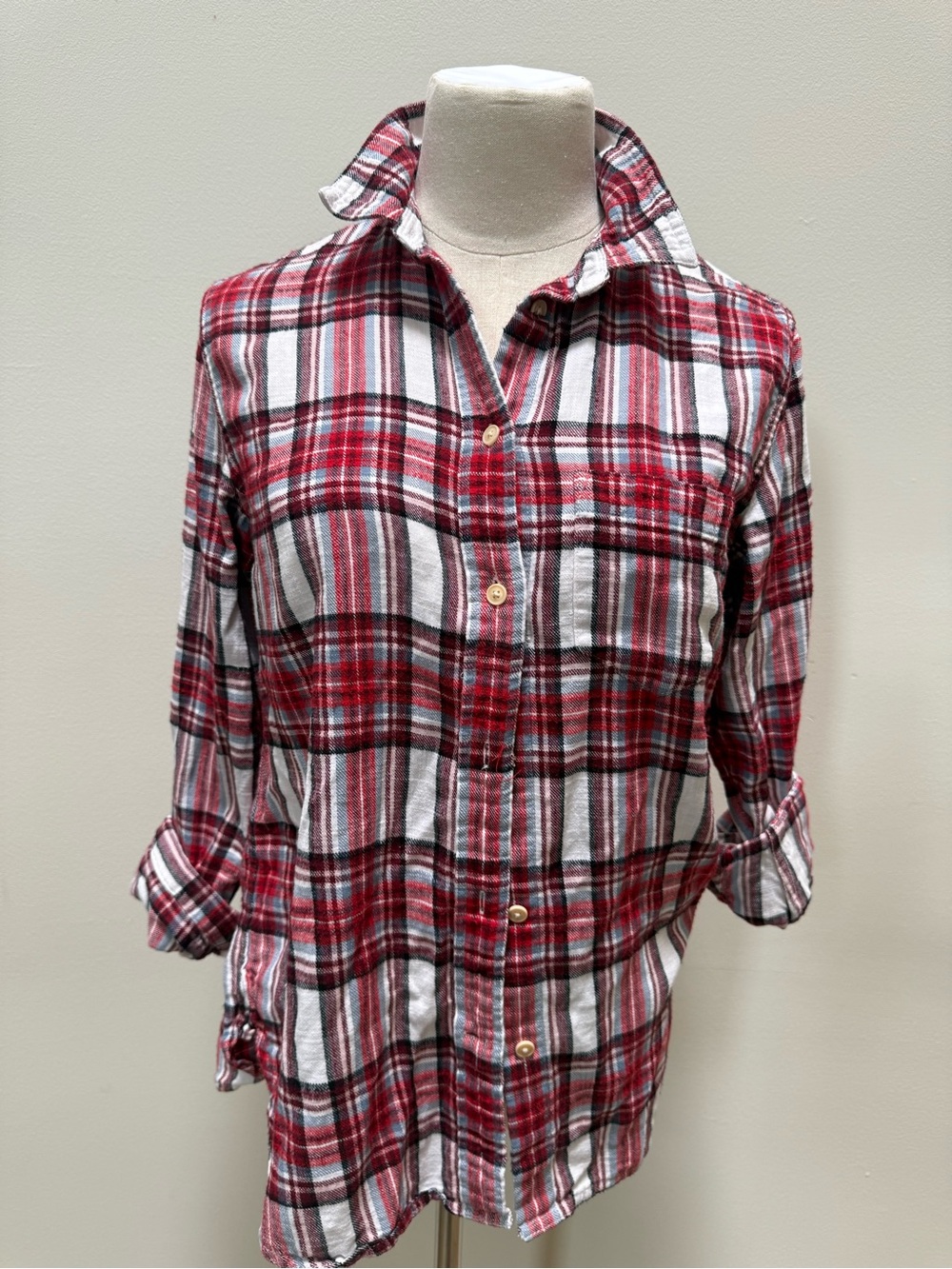 J.Crew Women’s Classic Fit Plaid Flannel Shirt size 4